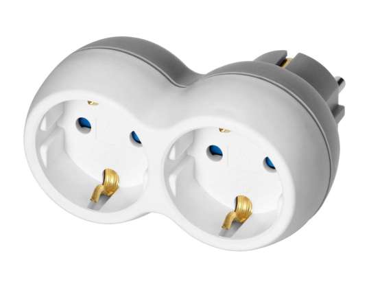 Trokotājs 2x2P Z Schuko . balts pelēks