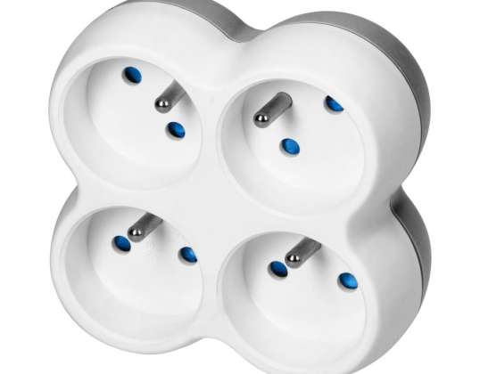 Verteiler 4x2P Z. weiß grau