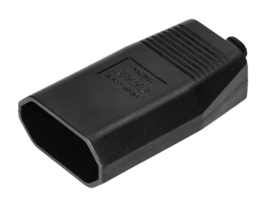Flachsteckdose ohne Erdung. 2.5A. 250V. schwarzes Polykarbonat. 50 Stück
