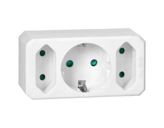 Power Strip 2x2P 1x2P Z Schuko. white