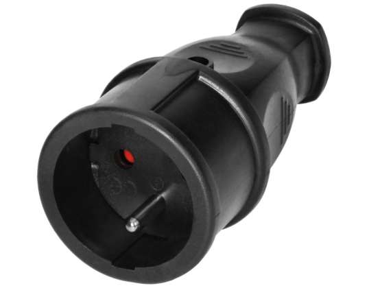 Werkplaats stopcontact 2P Z met comfortabele grip. zwart