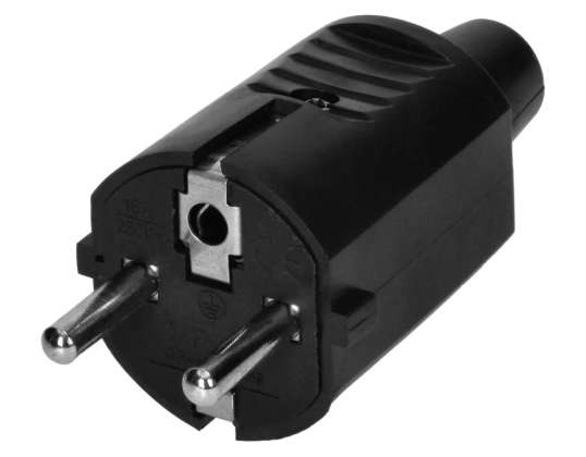 АБО AE 13259 Вилка для майстерні 2P з Uni Schuko. Чорний