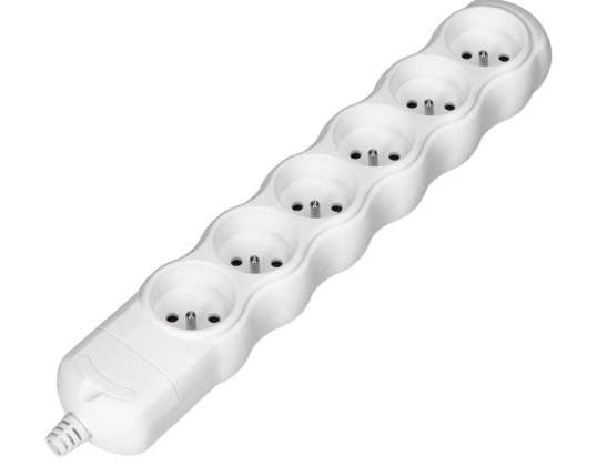 Verlängerungskabel 6x2P Z. weiß