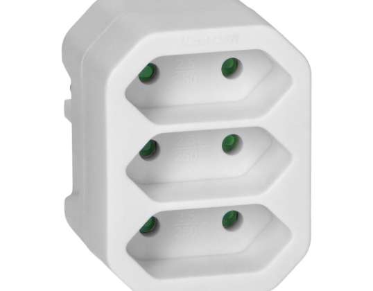 3-fach Euro-Verteiler 3x2P, weiß