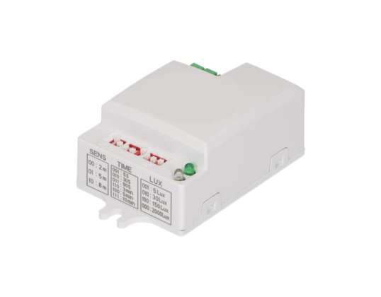 Mini sensor de movimiento de microondas . 360/180gr. con ajuste de jumper. IP20. 1200W