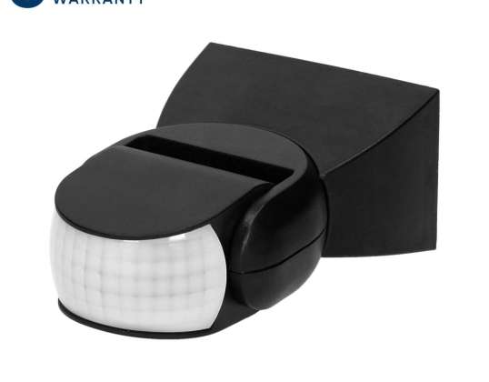 Kustību sensors 180 grādi.. vertikālā un horizontālā regulācija. IP65. 1200W. melns