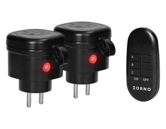 Set mit 2 kabellosen Ministeckdosen mit Fernbedienung 1. IP44