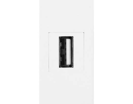 NOEN USB duomenys. modulinis lizdas 22,5x45mm USB duomenys 2.0. adapteris. baltas