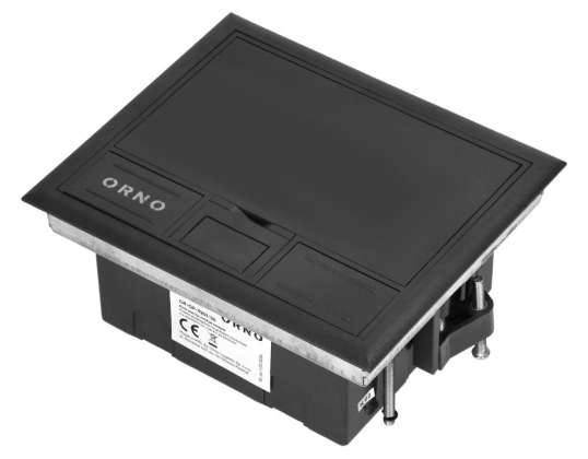 Gulvuttak for modulære stikkontakter 4 x 45x45mm eller 8 x 22.5x45mm. lokk: plast. svart