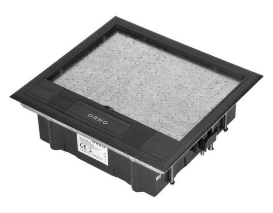 Padló doboz moduláris aljzatokhoz 6 x 45x45mm vagy 12 x 22.5x45mm. fedél: saját anyag. fekete