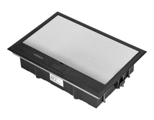 Δάπεδο κουτί για αρθρωτές υποδοχές 8 x 45x45mm ή 16 x 22,5x45mm. καπάκι: ανοξείδωτο ατσάλι. μαύρο