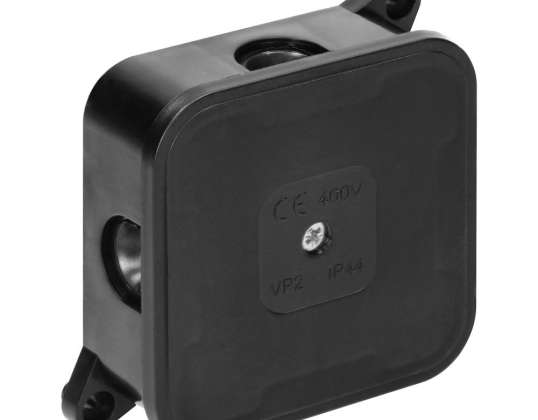 Kaste n/t ECO. IP44. 400V. 4 gumijas blīves. 85x85x35mm. melna. 60 gab.
