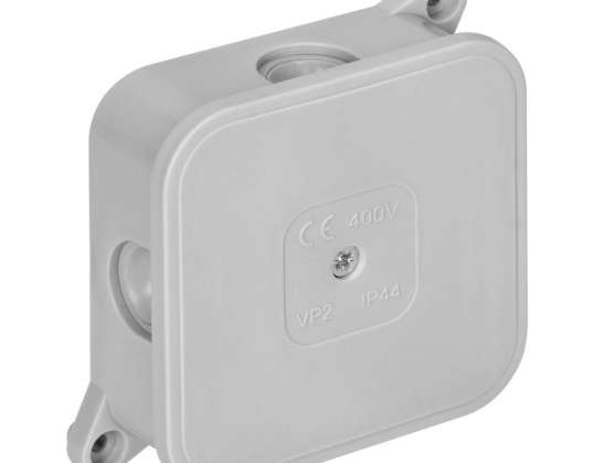 Kaste n/t ECO IP44 400V 4 gumijas blīves 85x85x35mm pelēka 60 gab.