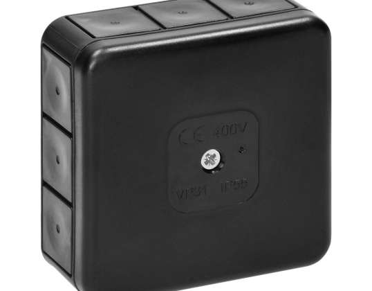 Kaste n/t PRO. IP55. 400V. 12 caurlaidēm. 85x85x37mm. melna
