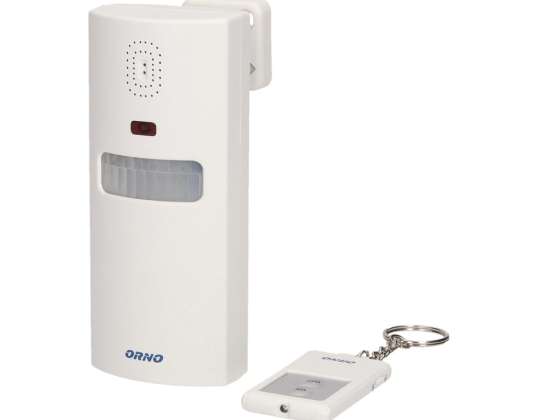 Alarme avec sirène intégrée. Contrôlé par télécommande. 6m. Alimenté par batterie.