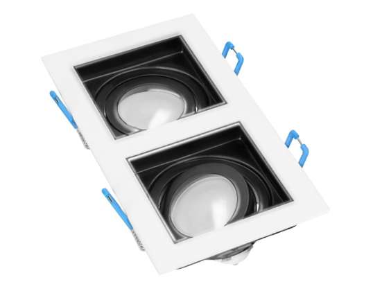YOP 2 декоративная рамка для точечных светильников. MR16/GU10 макс 2x50W. регулируемая белая черная