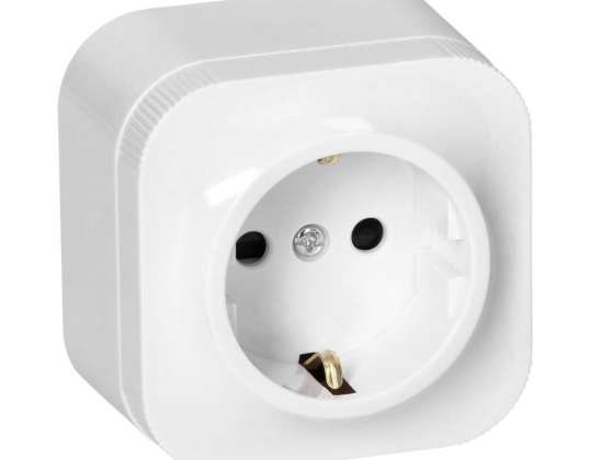 Einzelsteckdose ToDo 2P mit Schuko IP20. weiß.10 Stk.