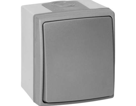 Interrupteur monopolaire AQUATIC PRO IP 55 gris anthracite