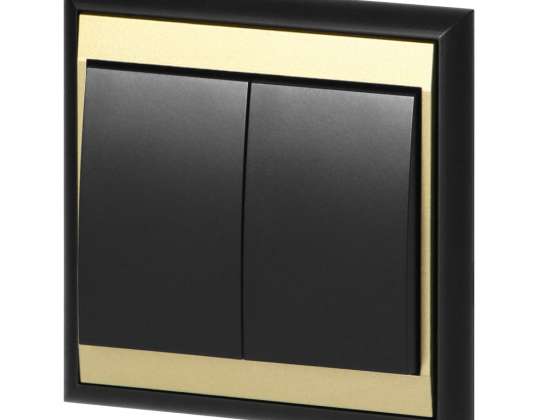 Вимикач для світильника Luna. 10A. 250V. WP 2L. чорний/золотий