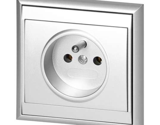 Vieno lizdo p/t 2P Z Luna. 16A. 250V. PT 16L. sidabras