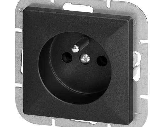 Enkel stikkontakt p/t 2P Z Pearl. 16A. 250V. PT 16P. svart