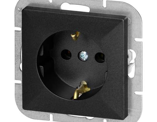 Einzelsteckdose 2P Z Schuko Pearl. 16A. 250V. PT 17P. schwarz