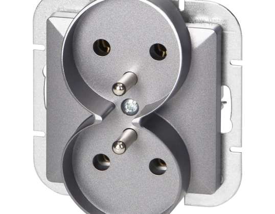 Двойная розетка п/т 2x2P Z Pearl. 16A. 250V. PT 6 PR. антрацит