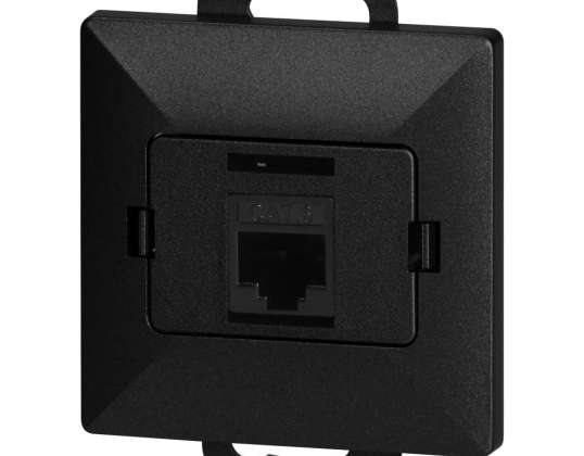1xRJ45 Cat5 Μαργαριτάρι Jack. RJ45 5CAT/P1. μαύρος