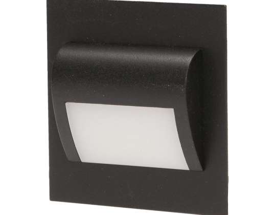 DRACO LED 1.2W. Unterputz Treppenleuchte. 12V DC. 100lm. 3000K. schwarz