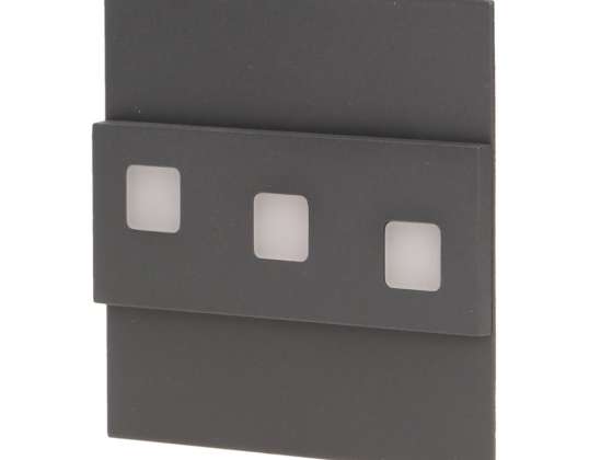 LEPUS LED 1.2W. applique pour escaliers. 12V DC. 100lm. 3000K. graphite