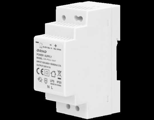 Блок живлення на DIN-рейці 24VDC. 1A. 24W. ширина 2 модулі