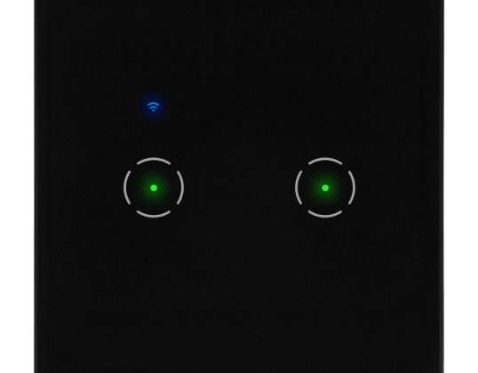 Doppelschalter Unterputz Wi-Fi Tuya Smart Home, schwarz