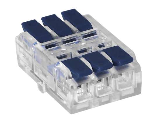 Drahtklemmenanschluss 3-polig, beidseitig; für jedes Kabel 0,75-4mm?; IEC 250V/32A; Blister mit 4 Stück.