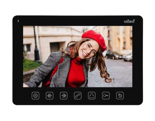 Farb-Video-Monitor ohne Hörgerät. LCD 7" für Einsatz in VIBELL-Systemen. Schwarz