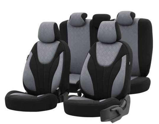 Ensemble de housses de siège auto OTO Ruby 1202 gris/noir 3 zips