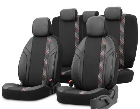 Ensemble complet de housses de sièges de voiture otom horizon 1801 rouge 3 zip