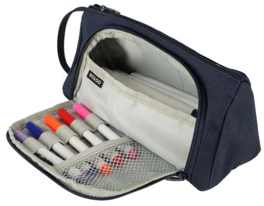 Schule Federmäppchen Doppelbeutel Kosmetiktasche marineblau