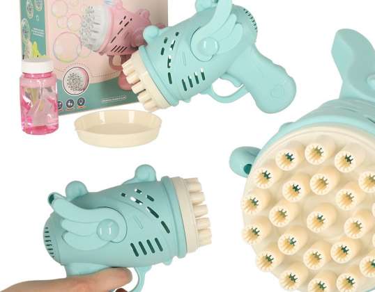 Soap bubble gun soap bubbles with wings blue
