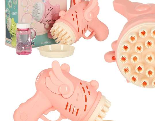 Pistola de sabão bolhas de sabão com asas rosa