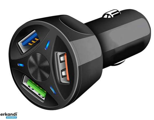 PLS34H Ładowarka samochodowa 3xusb qc