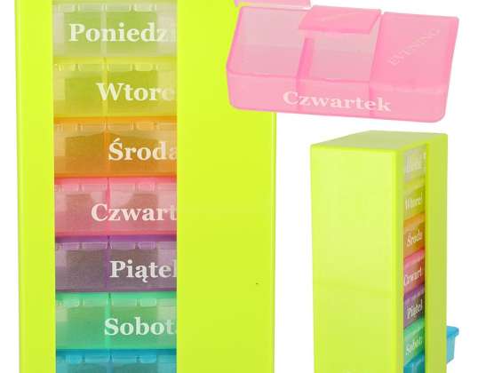 Pillen-Medikamenten-Organizer-Box 7 Tage 3 Tageszeiten 4 Sprachen