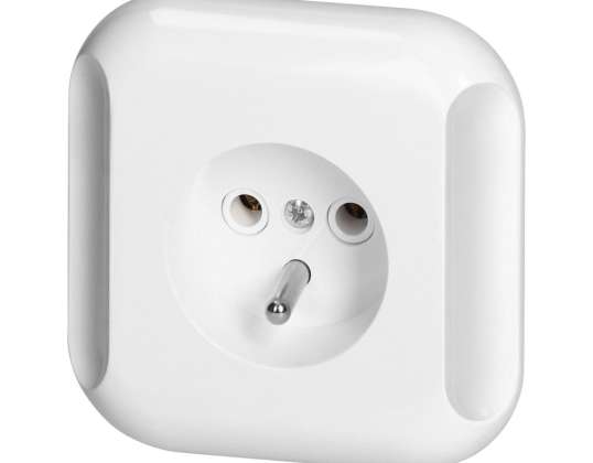 Single socket p/t 2p Z 16A. 250V. TOPAZ. white