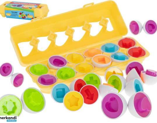Pädagogischer Puzzle-Sortierer Match Egg Formen 12 Teile