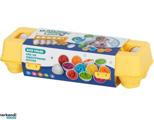 Educational jigsaw puzzle sorter match shapes numbers eggs 12 pieces