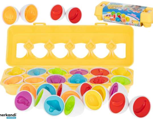 Puzzle educativo sorter abbina forme uova di frutta 12 pezzi