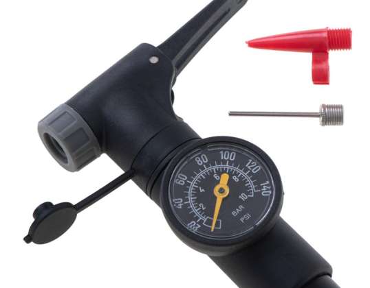 L BRNO Fahrradpumpe mit Manometer Fahrrad Handmatratze Ball mit Fahrradhalter