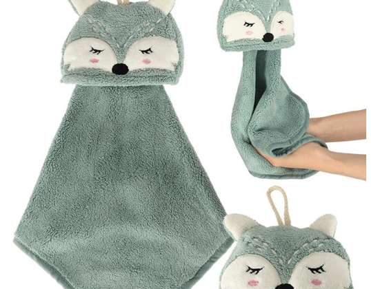 Asciugamano per bambini per scuola materna 42x25cm volpe blu