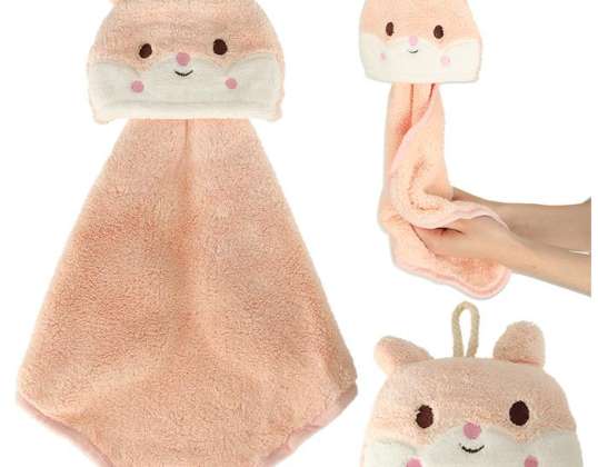 Asciugamano per bambini per scuola materna 42x25cm coniglio rosa
