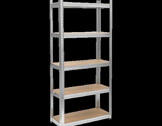 LEC RB 1255 Aufbewahrungsregal aus Metall 150x70x30 Silber Rebel