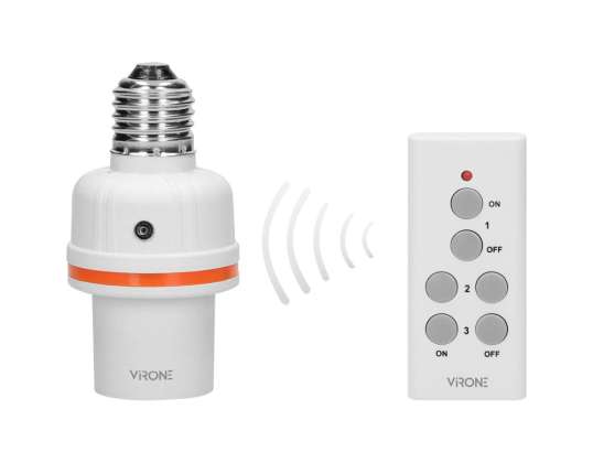 Portalámpara inalámbrico con rosca E27 controlado por control remoto